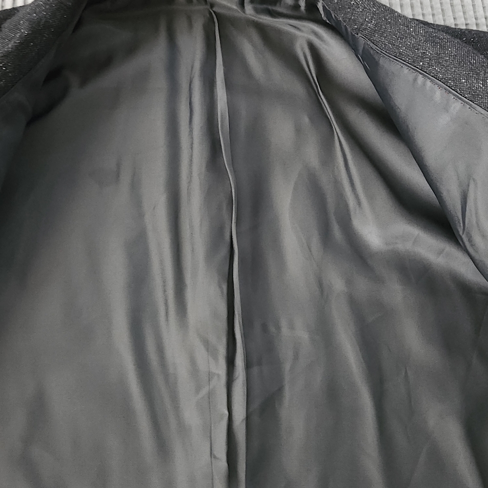 Calvin Klein Extreme Slim Fit Wool Silk Blazer 44R Charcoal Flecked Quiet Luxury - Picture 7 of 10